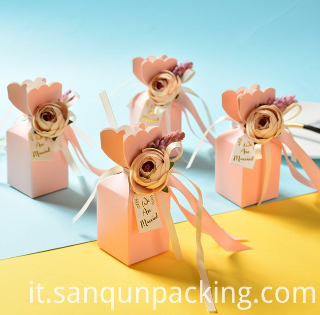 Scatola di caramelle da sposa rosa Pink Wedding Candy Box